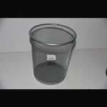 سلة نفايات حديد مخرم لون فضي واسود